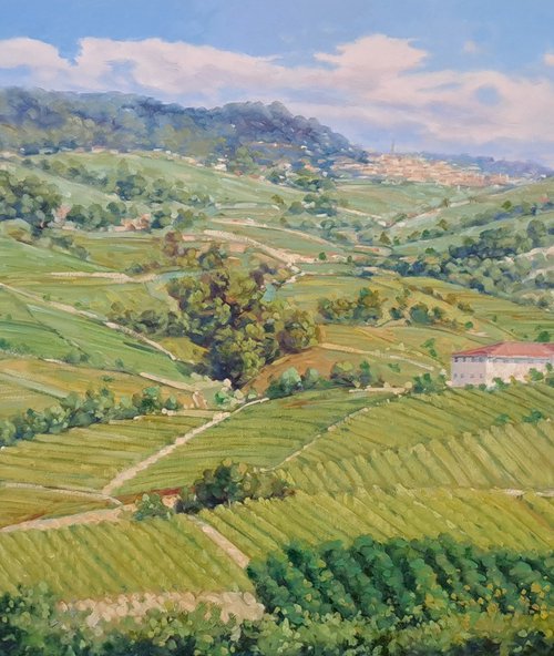 View of Monforte d'Alba by Claudio Ciardi