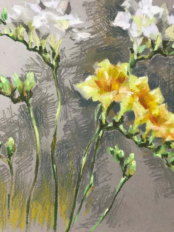 Yellow flower. One of a kind, original painting, handmade work, gift.