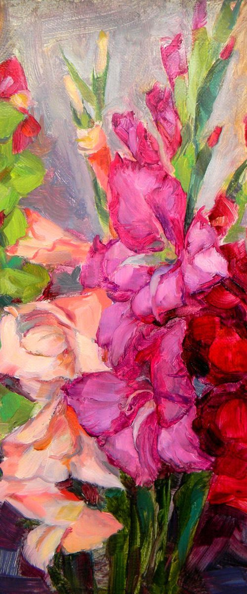Gladioli by Liudmyla Chemodanova