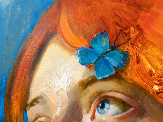 Girl with butterfly
