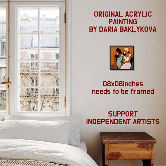 Women Drinking Coffee Original Painting