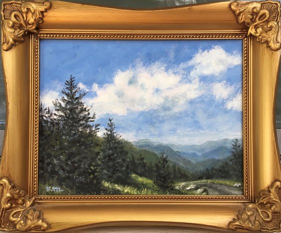 Smokey Mountain Reverie oil 7X9 (C) 2020 by K. McDermott