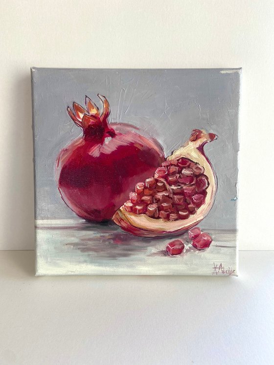 Pomegranate Still Life Oil Painting On canvas 20x20cm