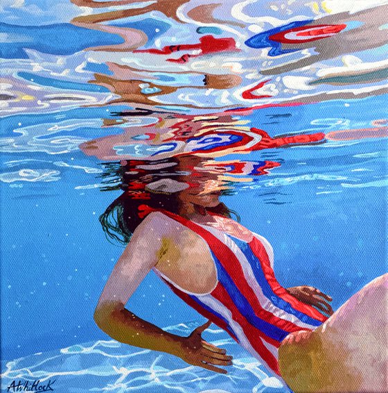 Underneath LV - Miniature swimming painting