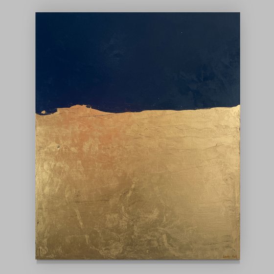 Wise Lands - 101 x 122 cm - metallic gold paint and acrylic on canvas