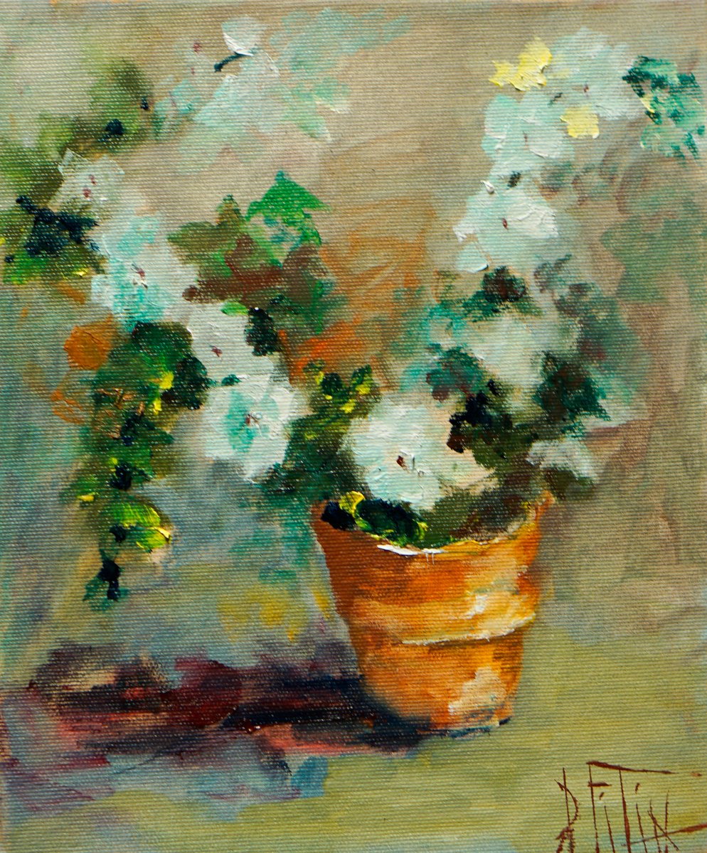 Impressionistic Still Life Oil Painting By Pavel Filin, 10 X 12", My Flowers3, Original Artwork