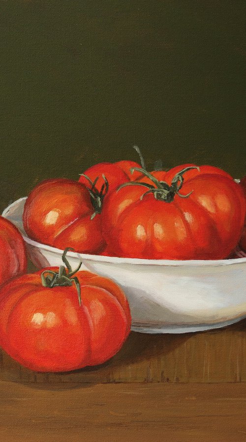 Pantano Romanesco tomatoes in a bowl by Tom Clay