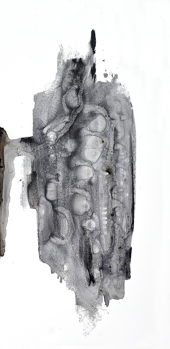 Expressive Abstract Acrylic Painting By Newel Hunter, 24 X 48", Balanced, Original Artwork