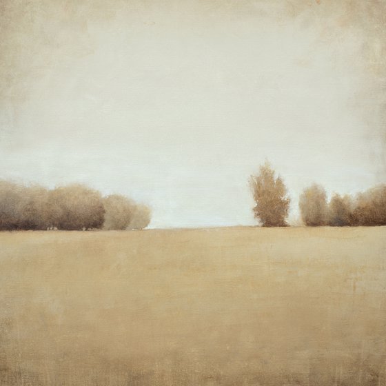 Warm Afternoon 220414, earth tones tonal landscape with trees