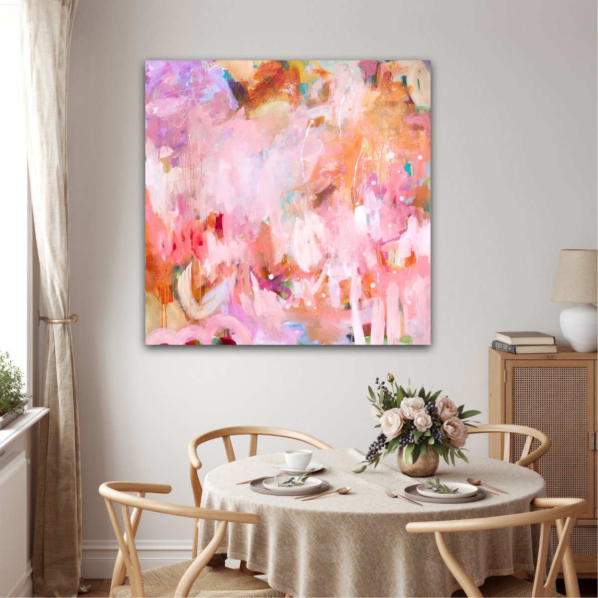 Expressive Abstract Painting By Chantal Proulx, 40 X 40, i? Deux C