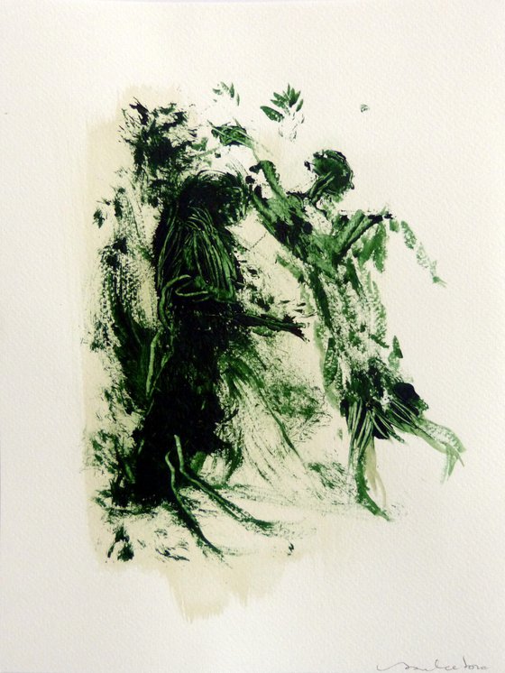 Green Mood 2, acrylic on paper 24x32 cm