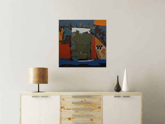 The opposite side (70x70cm, oil painting, ready to hang)