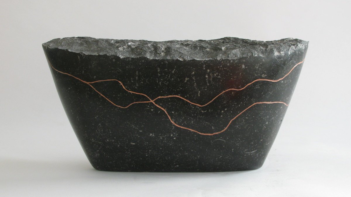 Abstract Stone Sculpture By Fieke De Roij, 18 X 9, Uncertain Course I, Original Artwork