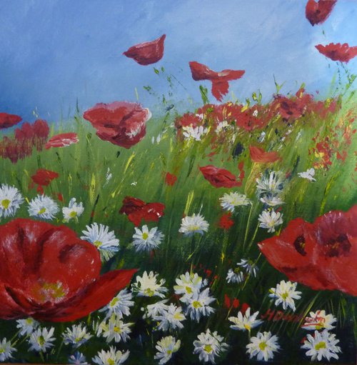 Poppy Field by Margaret Denholm