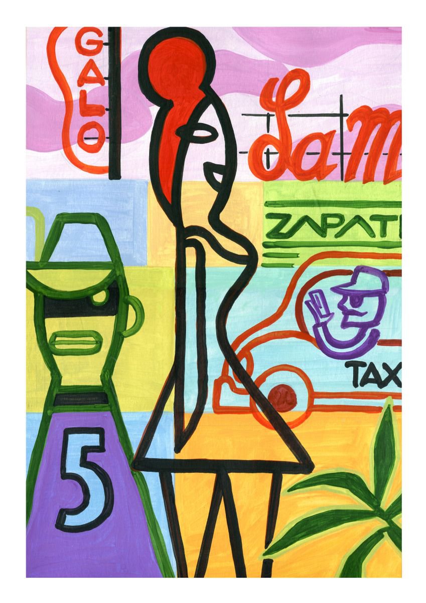 Urban And Pop Acrylic Painting , Lapaz_Mexico-06 By Andre Baldet, 13 X 18, Artwork For Sale On Artfinder