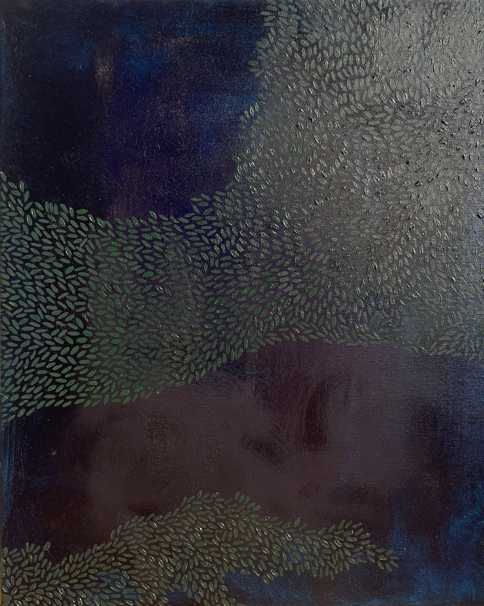 Organic Abstract Oil Painting By Flora Butler, 16 X 20, The Tears Of Trees, Original Artwork