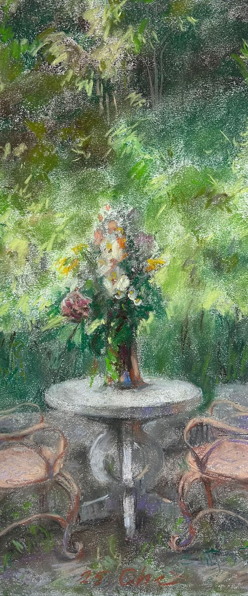 Bouquet in the garden by Liudmyla Chemodanova