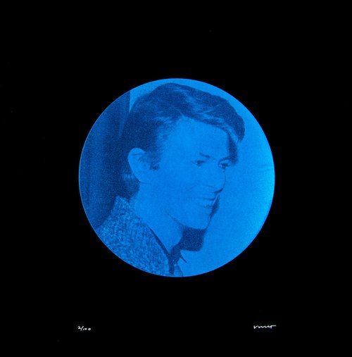 David Bowie Café Royal Foil - Electric Blue by Vincent McEvoy