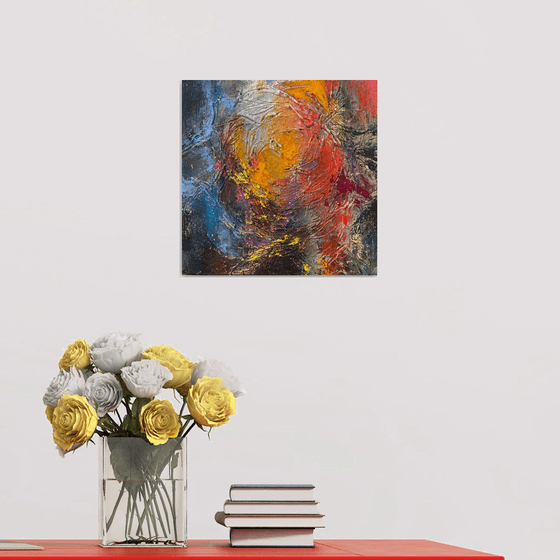 PLEASURE - original abstract painting, wall decor, abstract, red, yellow