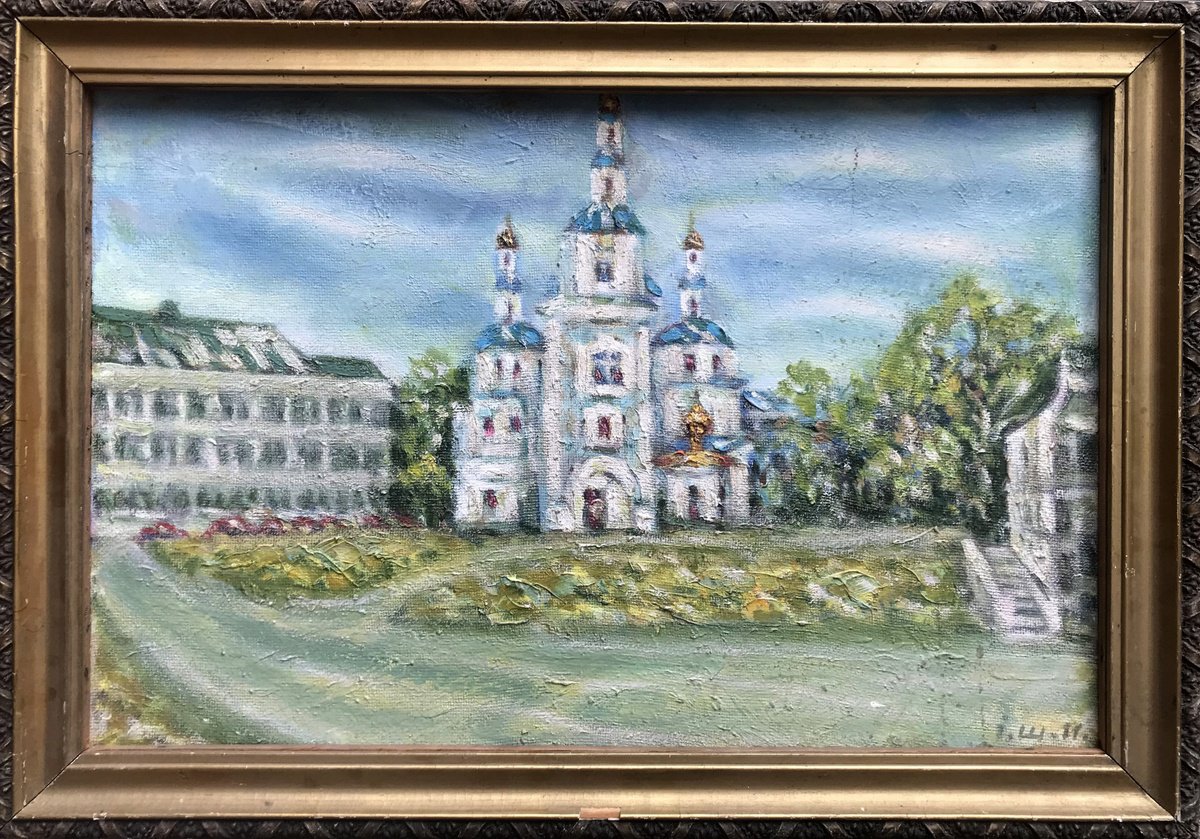 Impressionistic Landscape Oil Painting By Ivan Shapoval, 22 X 16, Resurrection Church, Original Artwork
