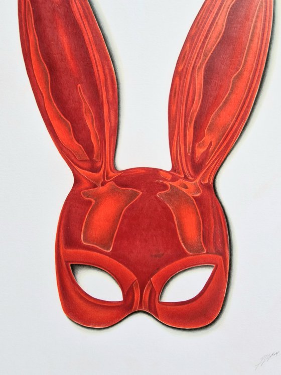 Latex Bunny Mask Red