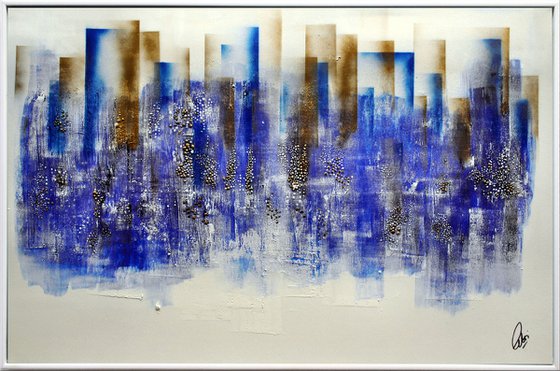 Blue Lights - Abstract Art - Acrylic Painting - Canvas Art - Framed Painting - Abstract Painting - Industrial Art