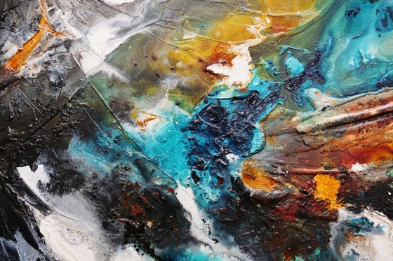 Blended Potion 240cm x 100cm Textured Abstract Art