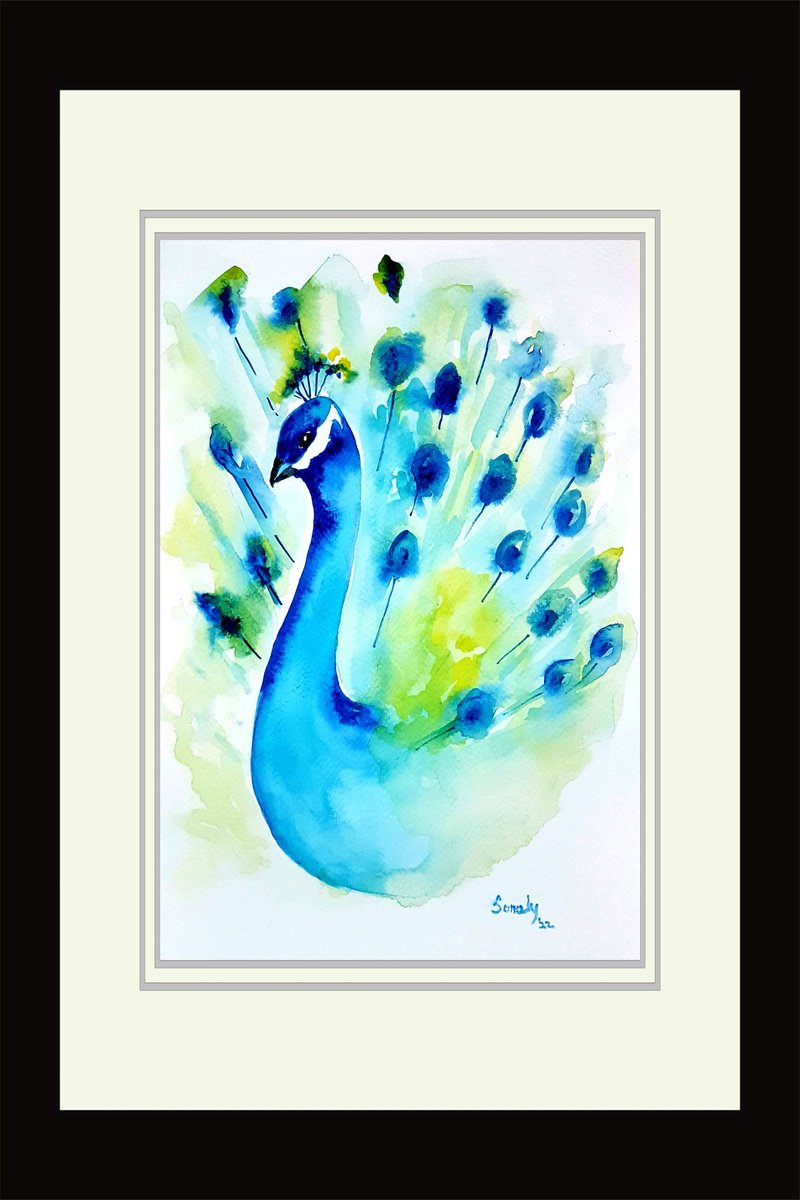 Animal Watercolour By Sonaly Gandhi, 9 X 13", Watercolor - Birds 2, Original Artwork