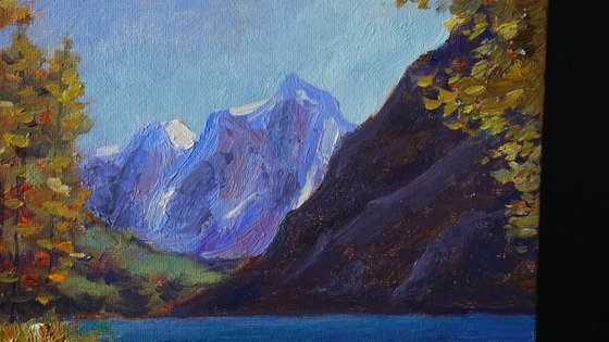 Among Of The Altai Mountains - original sunny landscape, painting