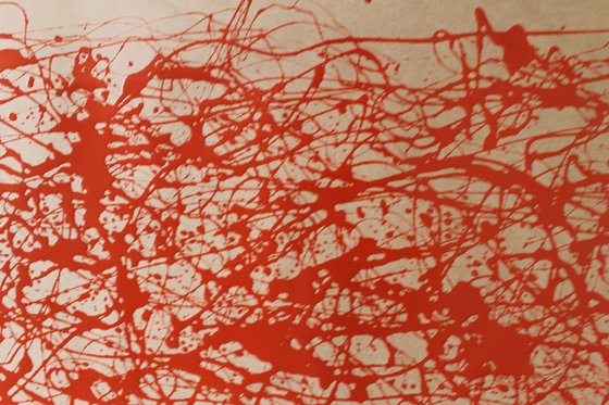Red  Energy- Style Jackson Pollock