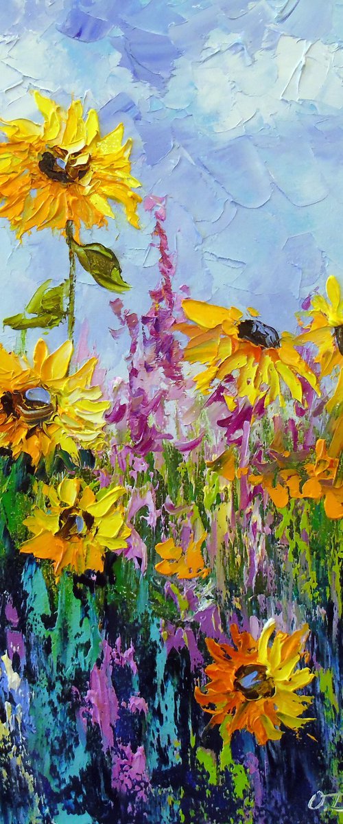 Decorative sunflowers by Olha Darchuk