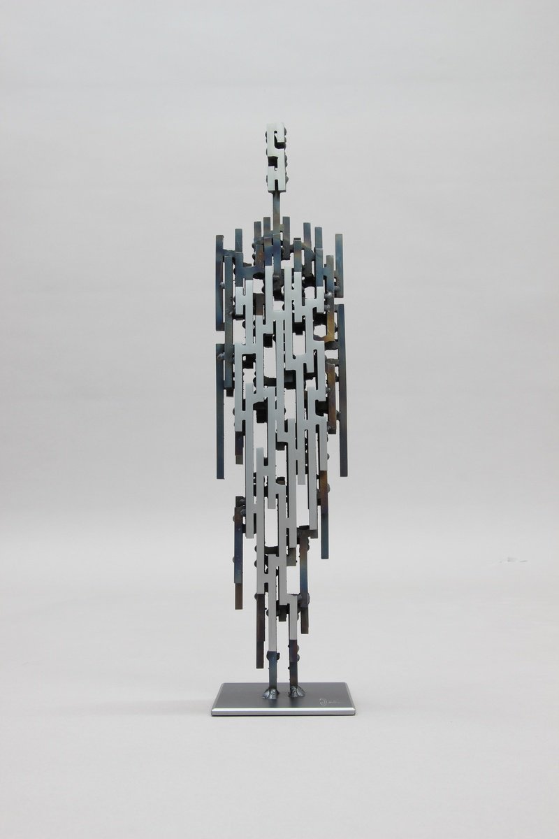 Portrait Sculpture By Manfred Hellweger, 4 X 16", Human Flow Epimetheus, Original Artwork