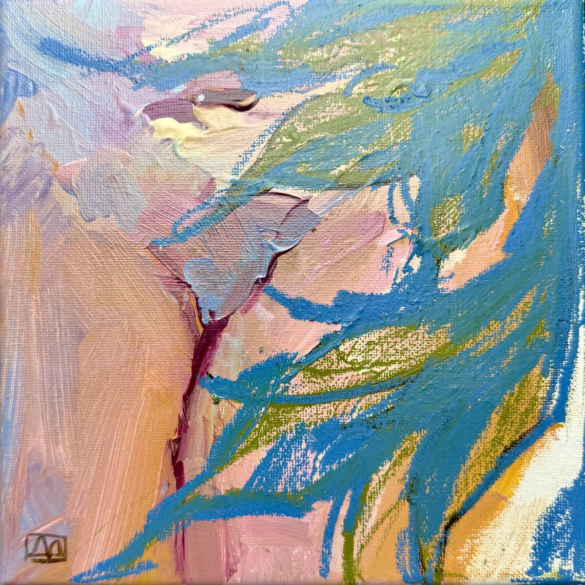Abstract Acrylic Painting By Belyaeva Oleksandra, 8 X 8, Vulnerable, Original Artwork