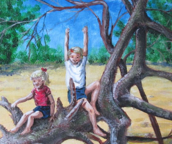 Children Climbing a Tree