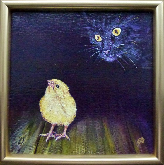 Chick and cat #2