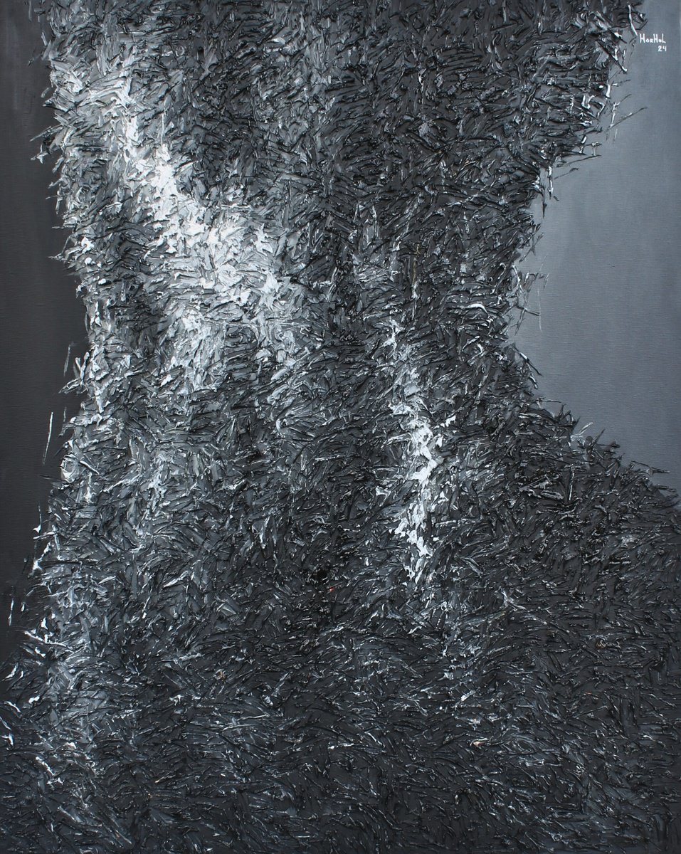 Organic Abstract Oil Painting By Olena Horhol, 31 X 39", Flowering 86, Original Artwork