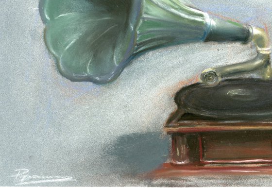 Gramophone (pastel)