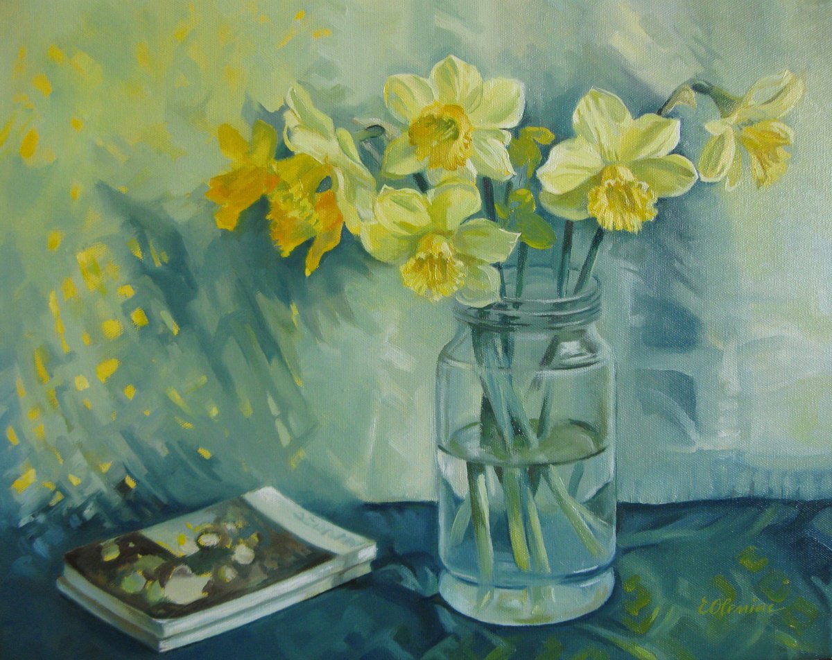Impressionistic Still Life Oil Painting By Elena Oleniuc, 20 X 16, Spring Smile, Original Artwork