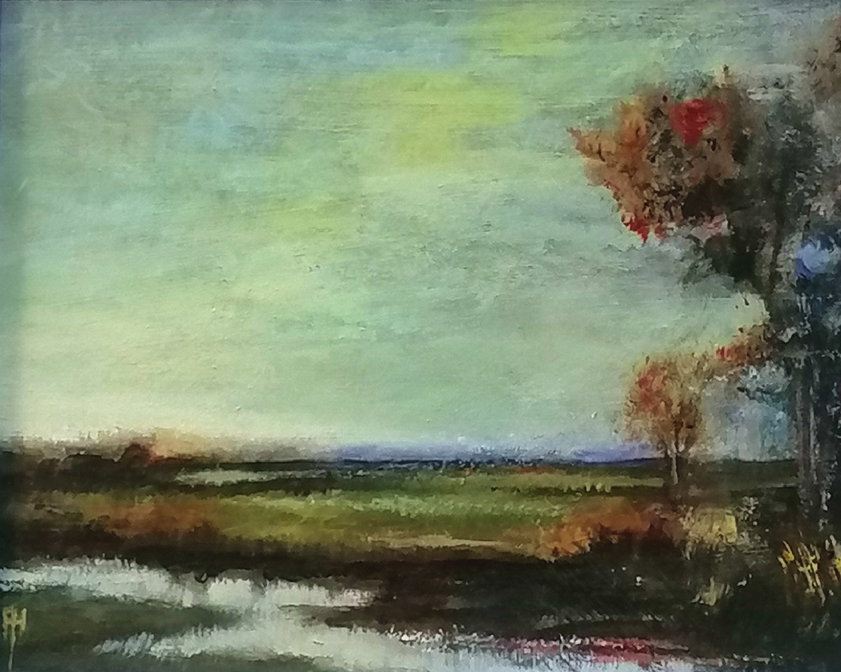 Impressionistic Landscape Acrylic Painting By Alan Harris, 10 X 8, After The Storm, Original Artwork