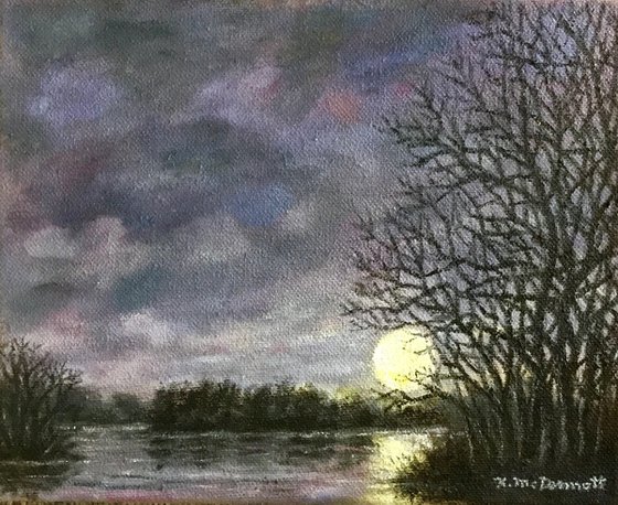 Magic Moon by K. McDermott - Oil 8X10 canvas (SOLD)