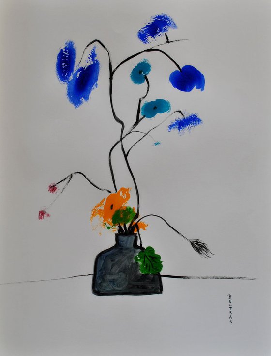 Ikebana " Poetry and Lightness" / 19,68 x 25,59 in ( 50x65 cm ) / 2018