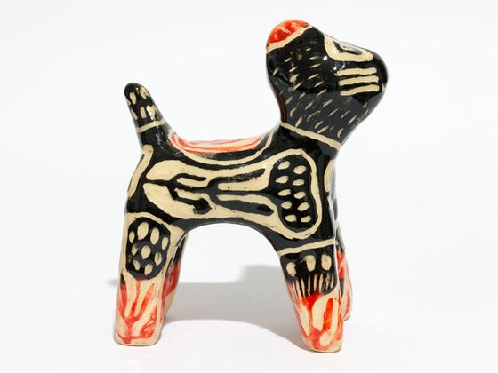 Ceramic sculpture Cat 8 x 9 x 4 cm