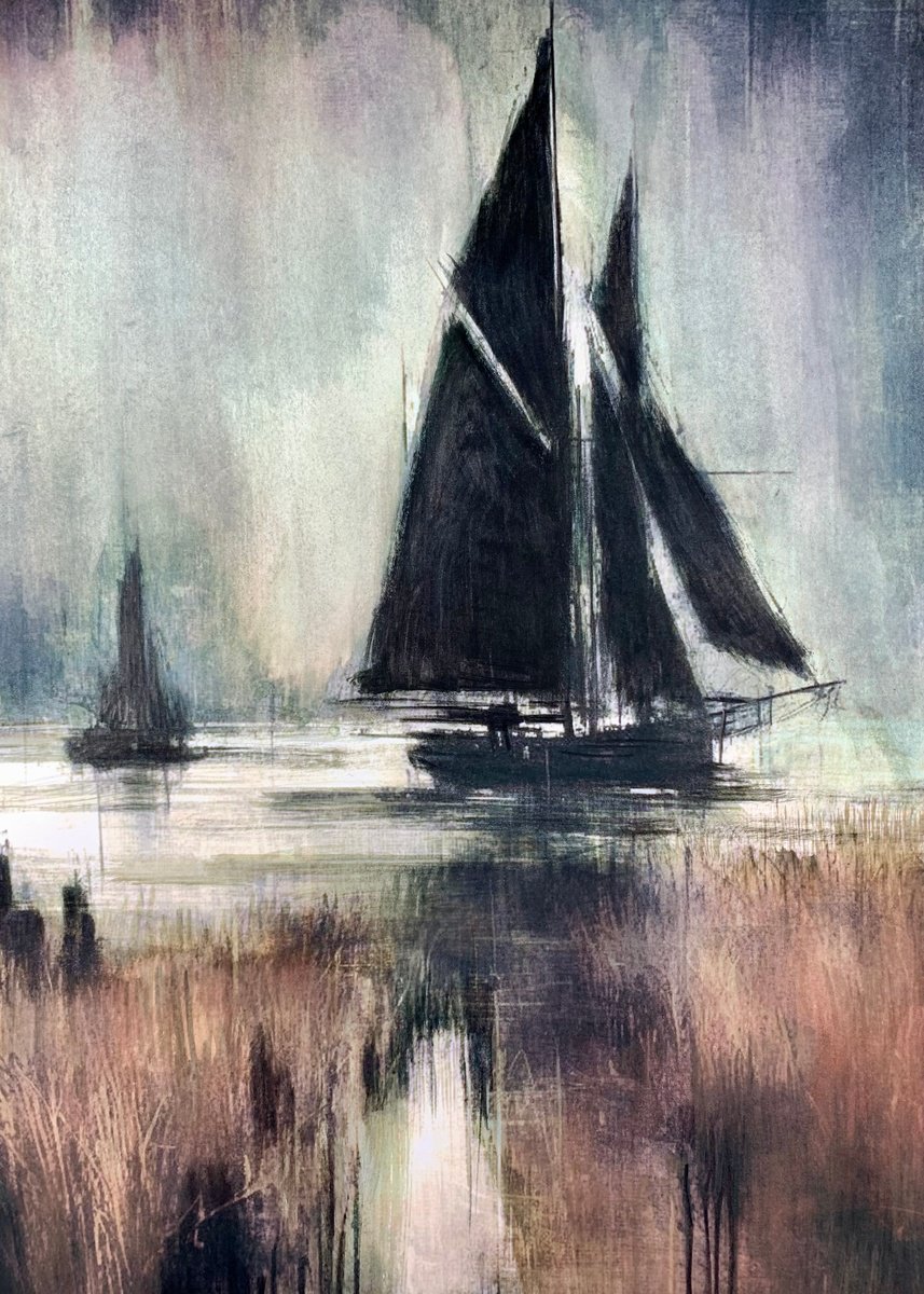 Impressionistic Landscape Painting By Sinisa Alujevic, 12 X 16", Dawn