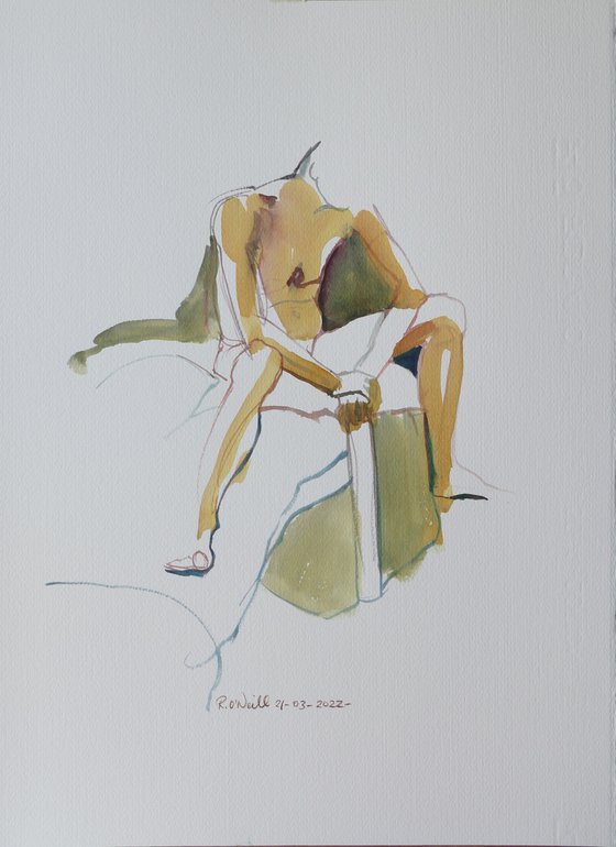 Seated male nude