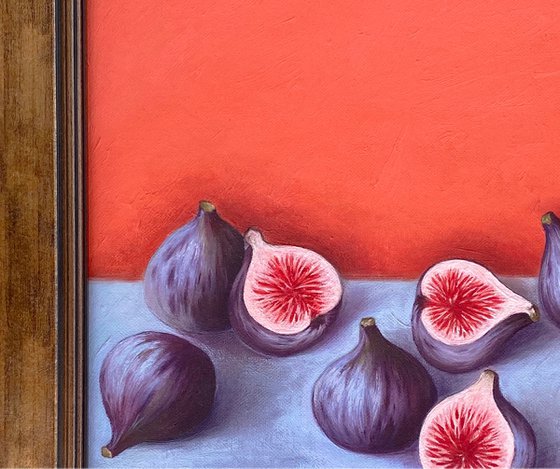 Still life- figs (25x25cm, oil painting, ready to hang)