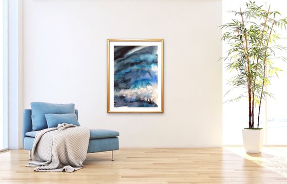 Endless Blue  I  Landscape I Seascape I Abstract Watercolor