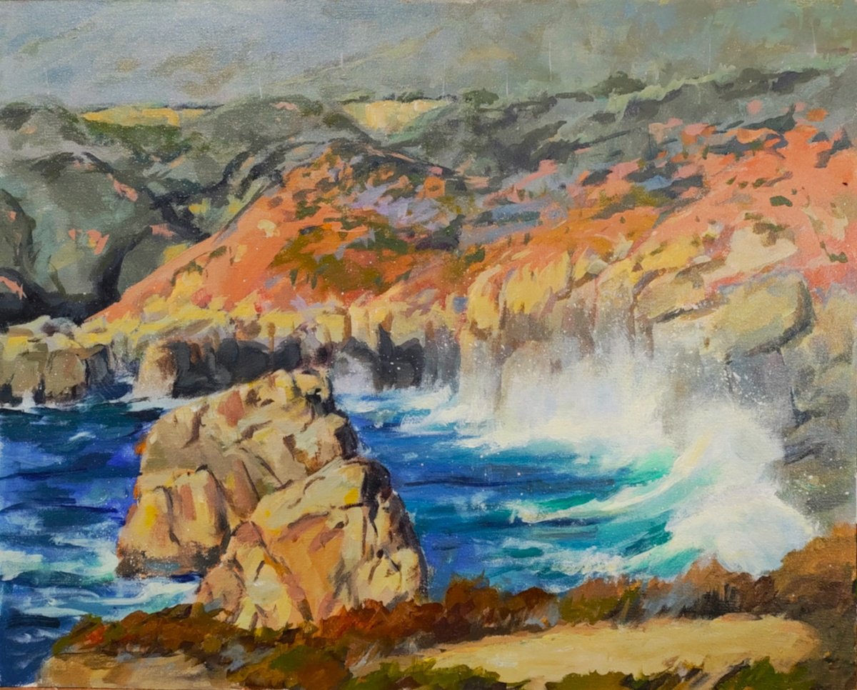 Impressionistic Landscape Acrylic Painting By Kristina Sellers, 20 X 16", From Painter