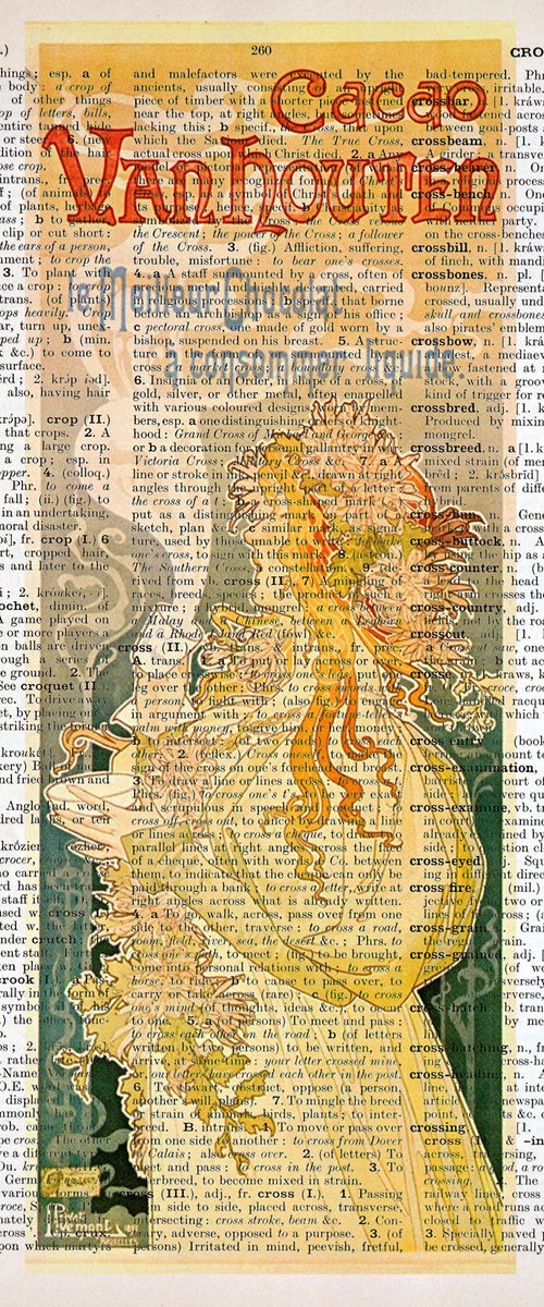 Van Houten Cacao - Collage Art Print on Large Real English Dictionary Vintage Book Page by Jakub DK - JAKUB D KRZEWNIAK
