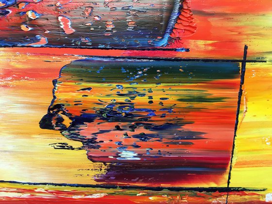 "Ride Into The Sunset" - FREE USA SHIPPING - Original PMS Oil Painting On Canvas - 16 x 20 inches