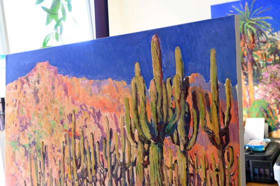 Saguaro Cactuses in the Desert